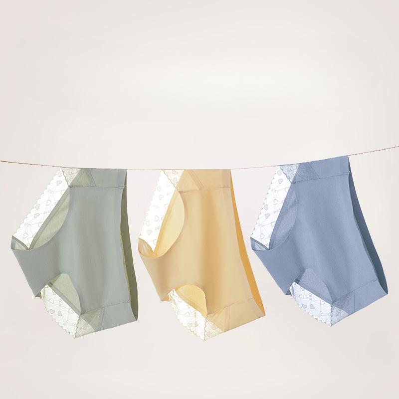 Chiloți Dama Talie Medie Fără Marcaj Mărime Mare Croi Antibacterian Dantelă Dulce Lenjerie de Corp