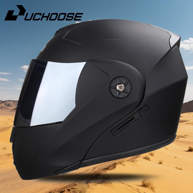 UCHOOSE New Motorcycle Helmet Full Face Racing with Double Sun Visor Women Man Flip Up Double Lens DOT