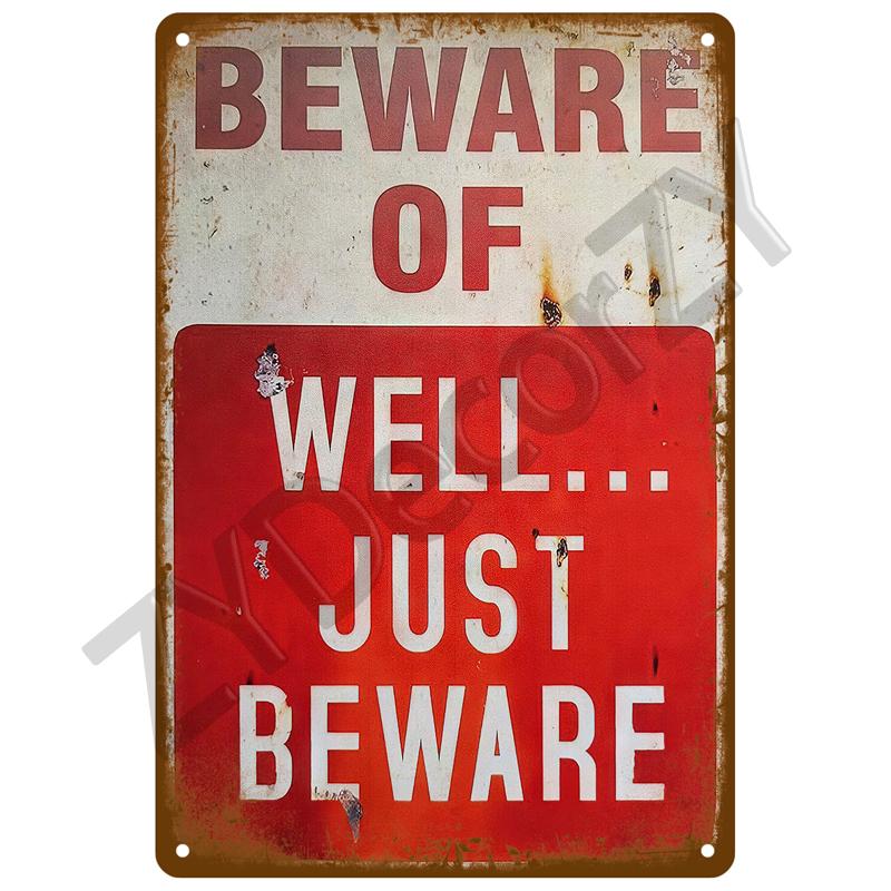 Metal Sign For Bar Pub Garage Cafe Club Man Cave Home Wall Decor Mural Plate Art Caution Tin Sign Warning Vintage Metal Plaque