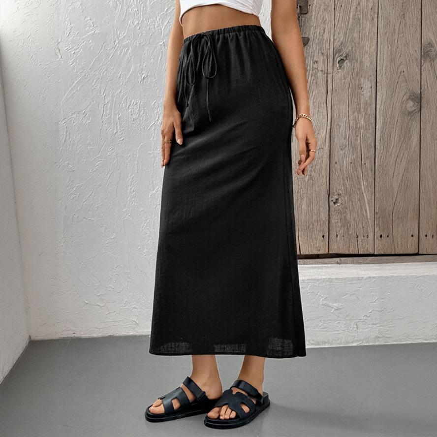 YYFS Women's Solid Color Print Casual Summer Spring Skirts