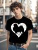 Japanese Chin Dog Lover Tshirt - Black and White Heart Si...
