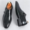 Classic Retro Dress Men's Mk Leather Shoes With Pointed Toe Buckle Business Office Wedding Comfortable Men's Oxfords Shoes