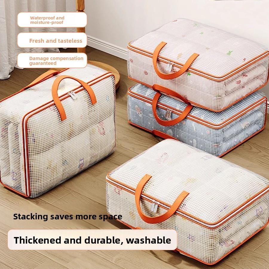 Pvc Moving Storage Bag With Handles For Bedroom And Travel Organization