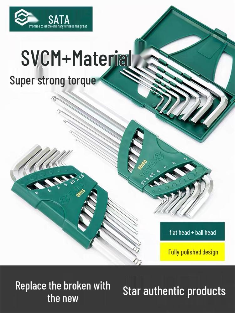 Hex Wrench Set - Mini, Extra Long, Ball & Flat Head, Available in 7, 8, 9, 10, 14 Pieces (Model 09105)