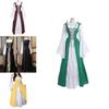 Elegant Women's Vintage Renaissance Medieval Long Dress With Flare Sleeves And Lace-up Detail
