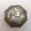 French Octagonal Replica Coin: Antique Brass Craft