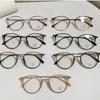 Anti-Blue Light Glasses Ultra-Light Blush Cold Brown Korean Anti Radiation Round Metal Frame Eyewear