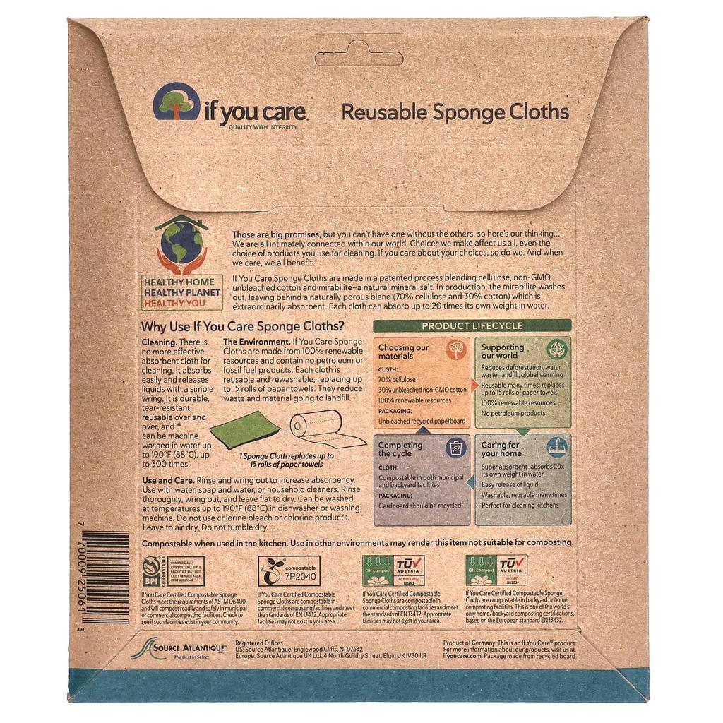 Ściereczki gąbkowe wielokrotnego użytku, 5 sztuk, każda 20 cm x 17 cm(8" X 6.75")