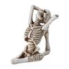 Baizihuahu Halloween Yoga Skeleton Statue, Funny Dead Figure for Party Decor, Resin Gothic Skull Ornament Haunted House, Garden Gift