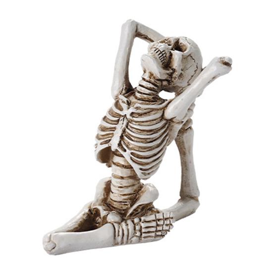 Baizihuahu Halloween Yoga Skeleton Statue, Funny Dead Figure for Party Decor, Resin Gothic Skull Ornament Haunted House, Garden Gift