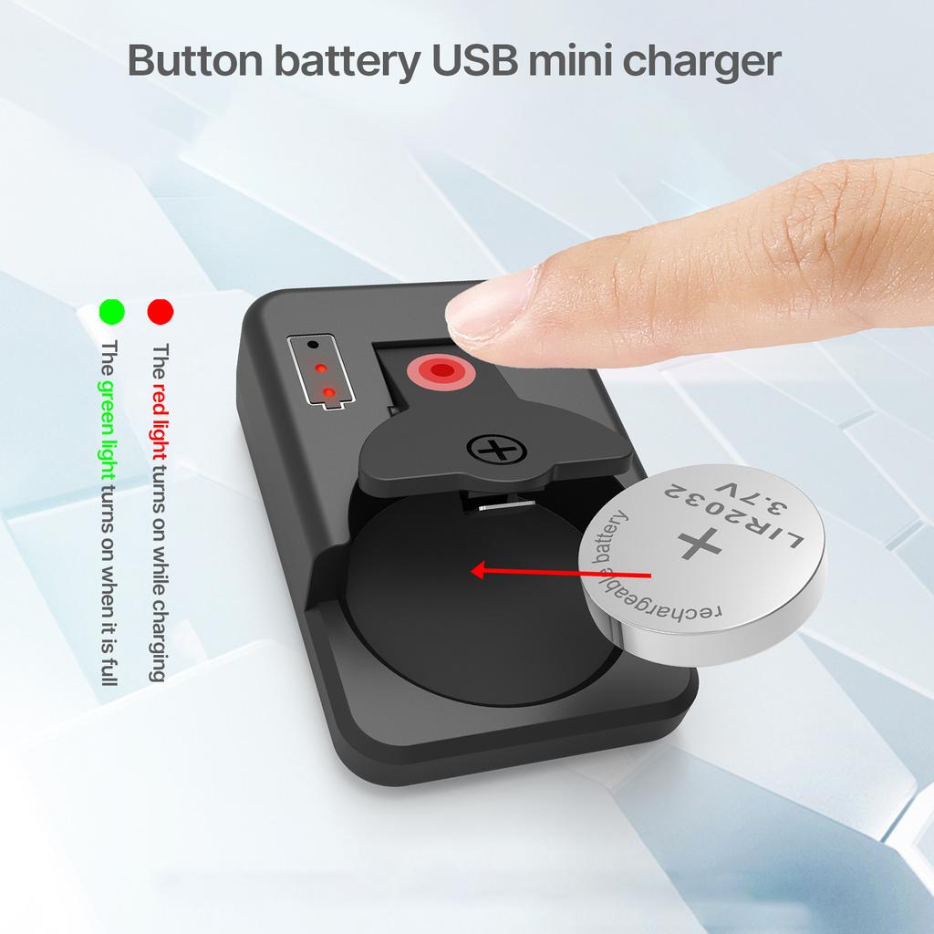 Convenient USB C Lithium Battery Charger Widely for LIR2032,LIR1632,LIR2025,LIR2016 Rechargeable Button Battery Charger