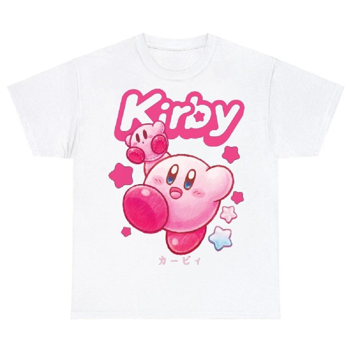 

Футболка Kirby Happy Kirby, винтажная, забавная, в стиле Харадзюку, хип-хоп, свободная, хлопковая, уличная, для мужчин и женщин, для отдыха, универсальная, забавная, унисекс S