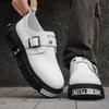 Men Street Style Casual Boots Black Skateboard Shoes Hip Hop Punk Sneakers White Sport Shoes Large Size