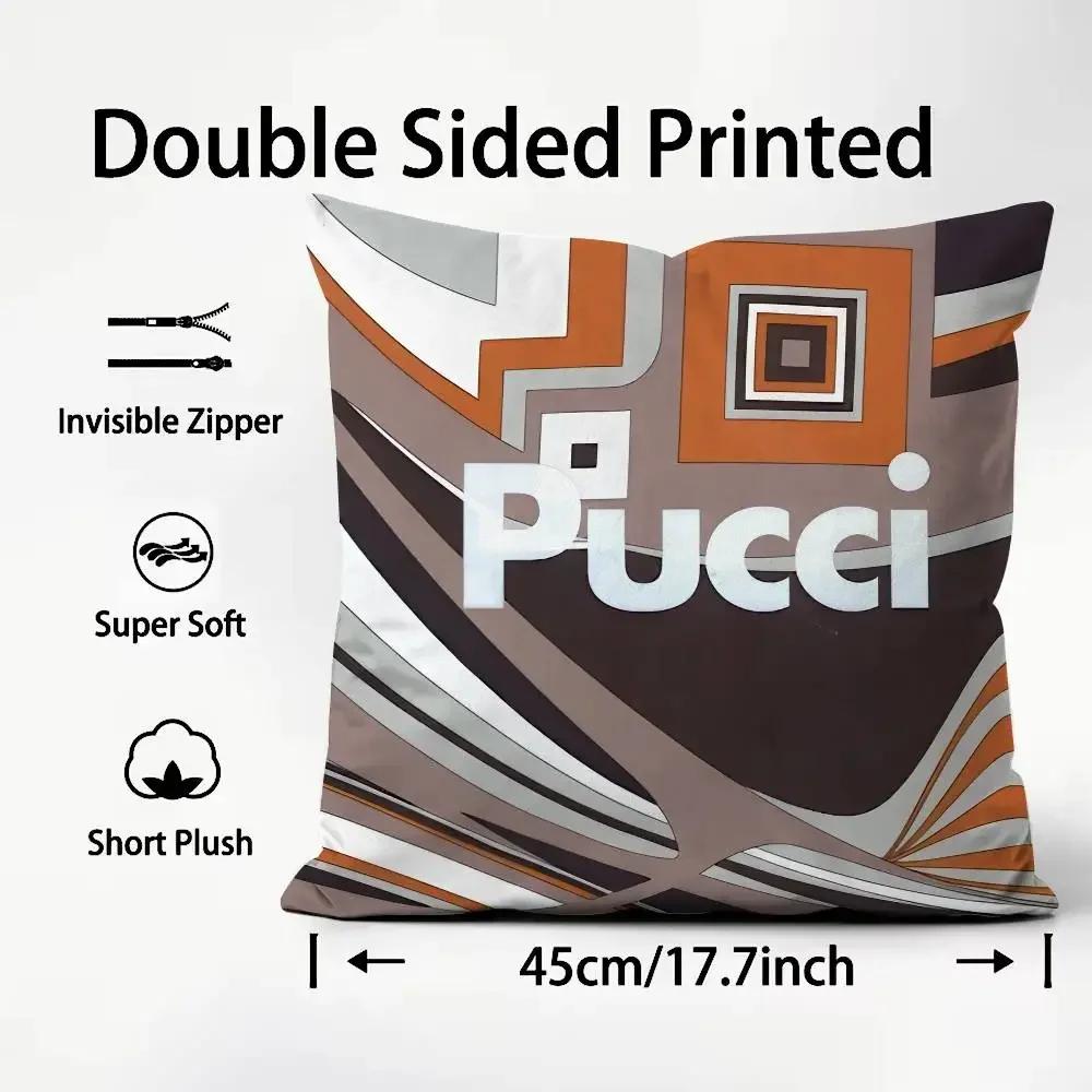 Fashion E-Emilio P-Pucci Pillow Case Pattern Printed Pillowcase for Living Room Sofa Cushion Cover & Bedroom Decor