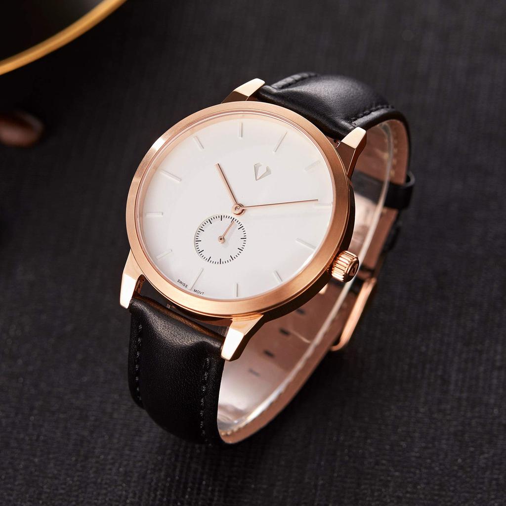 SURVAN WatchDesigner Swiss Quartz Sapphire Genuine Leather Water Resistance Men's Watch, Top-Level Construction, Movement, Mirror, Strap, 50-M