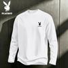 PLAYBOY T-shirt da uomo a maniche lunghe, girocollo, in cotone