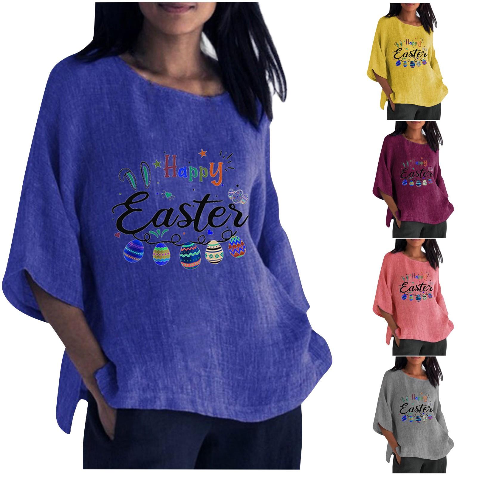 

Мода Женщины Повседневная печать Хлопок Лен Вышивка Короткий рукав Футболка Топ