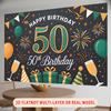 Party Backdrop Birthday Confetti 50th 50 Photo Booth Background Wall Decor