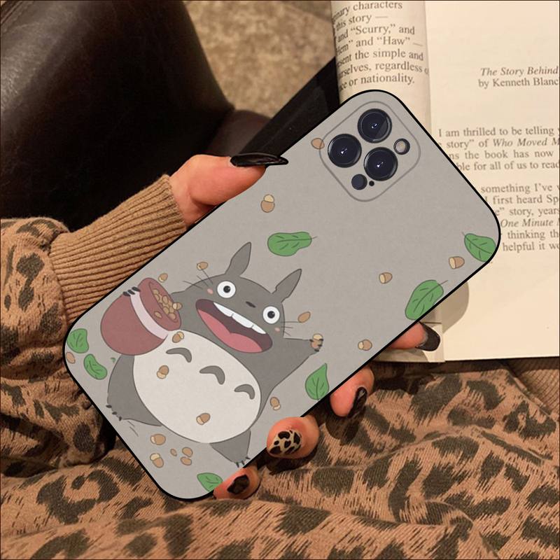 Cartoon Anime Totoro Phone Case For Iphone 6s Plus X Se 2020 Xr Xs 14  11 12 13 Mini Pro Max Mobile Case
