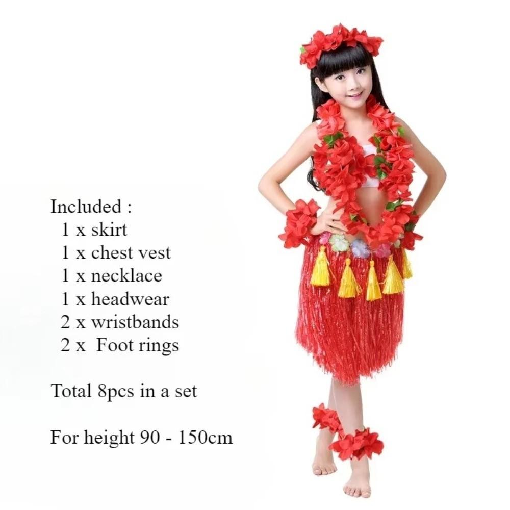 7/8Pcs Costume Hawaiian Costumes Wristbands Hula Dancer Costume  Hawaii Party Supplies
