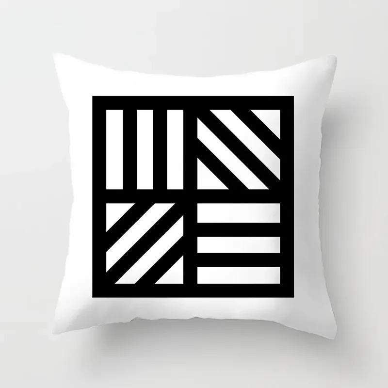 High-grade Black and White Geometric Irregular Pattern Pillowcase Office Living Room Home Pillowcase Car Ornaments