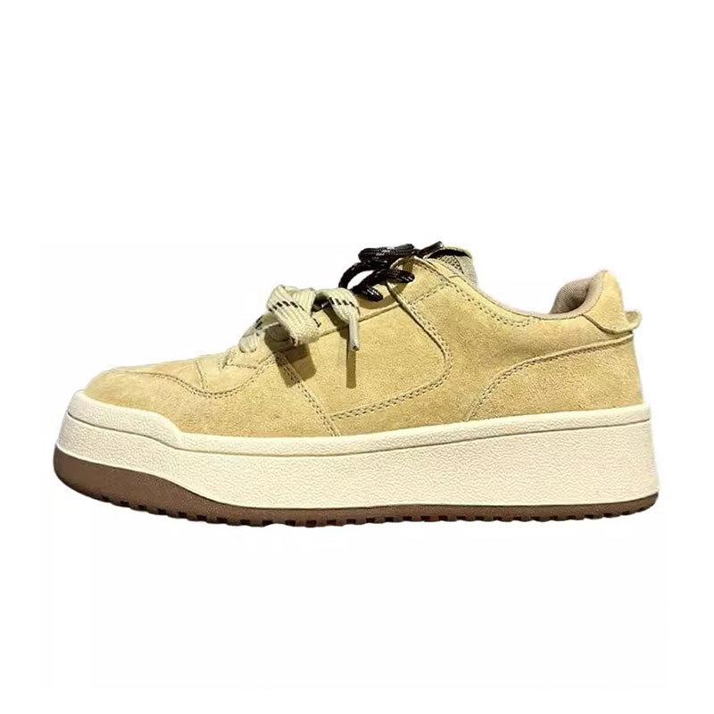 Platform shoes women's spring 2025 new height-increasing retro dexun white shoes are versatile fashionable casual sports shoes