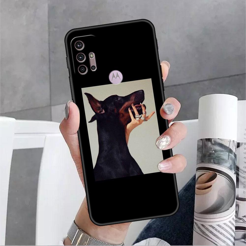 Animal Dachshund Doberman Dog Soft Case For Motorola G60 G30 Edge 20 30 G22 G9 Play G52 G8 G9 Power G50 One Fusion Phone Coque