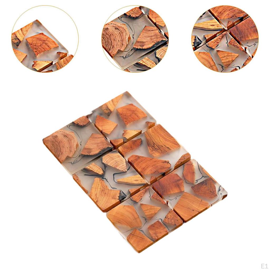 6Pcs Drink Coasters Desk Pads Resin Novelty Pot Holder Decorative Insulation Placemats for
