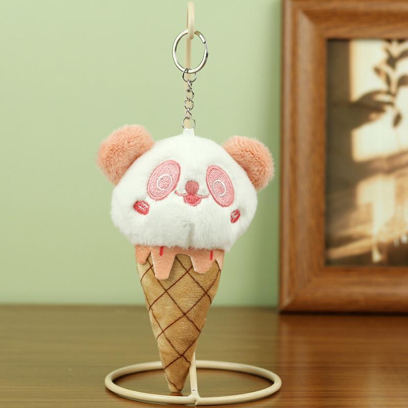 Adorable Panda Plush Toy Ice Cream Pendant Cute Children's Event Gift 15cm