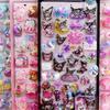 Leuchtende Niedliche Sanrio 3D Relief Aufkleber Kawaii Mädchen Kuromi Cinnamoroll My Melody Kristall Aufkleber Kinder Dekorations Aufkleber Packungen
