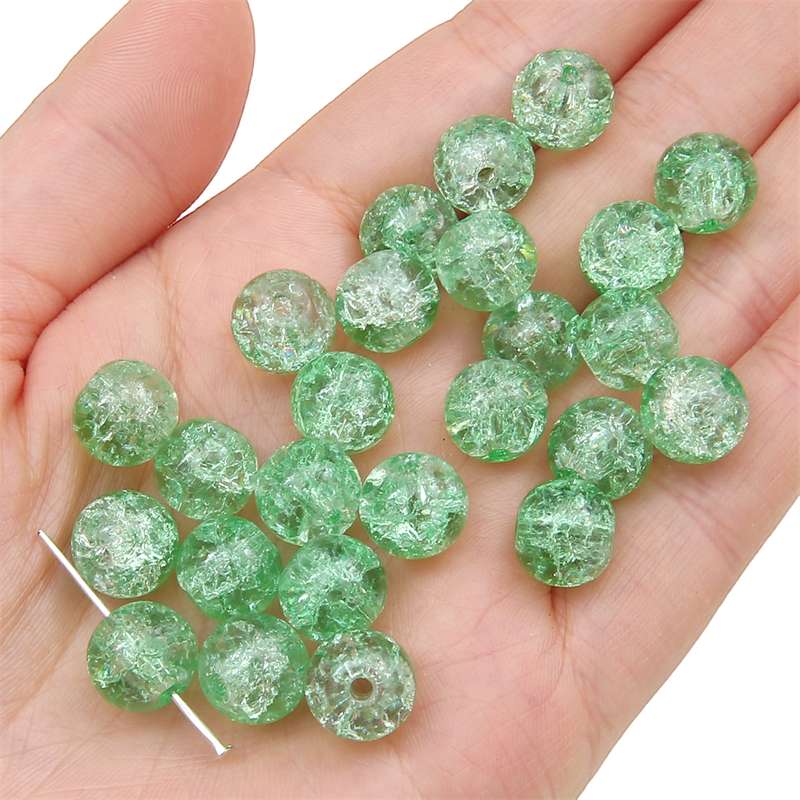 8-14mm Whtie and Random Mixed Crackle Acrylic Beads Spacer Ball Beads for DIY Bracelet Fashion