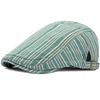 HT4187 Mens Berets Women Spring Summer Sun Caps Striped Artist Painter Beret Hat Male Female Ivy Flat Caps Adjustable Beret Caps