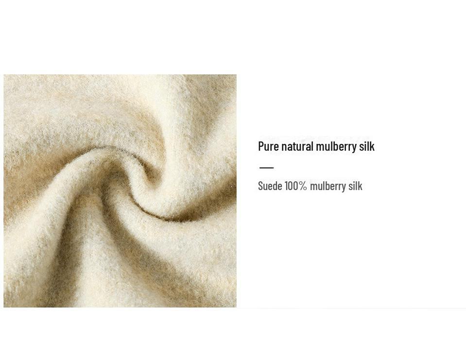 Haosangyuan Mullbärssilke & Sammetssjal Väst - Förtjockad Kofta Väst