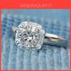 Elegant Silver Plated Wedding Ring For Women With Square Simulated Zircon