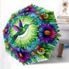 1pc Hummingbird Mandala Art Automatic Opening/closing Umbrella, Reinforced 8-Rib Construction, Compact Travel Umbrella Yy250808131