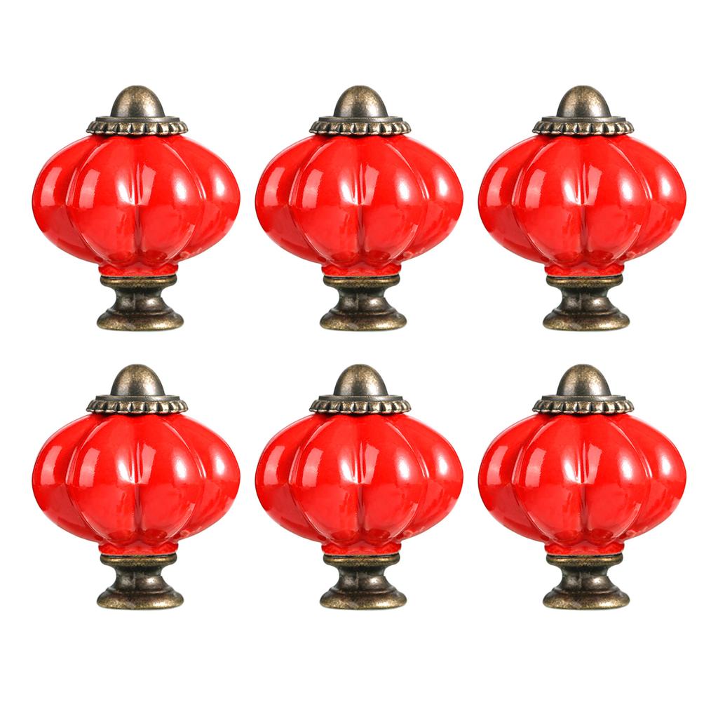 6 Stück Keramik Kommodenknauf Küchenschrank Türgriff Kleiderschrank Züge Kürbisform Schubladenknauf Möbelbeschläge