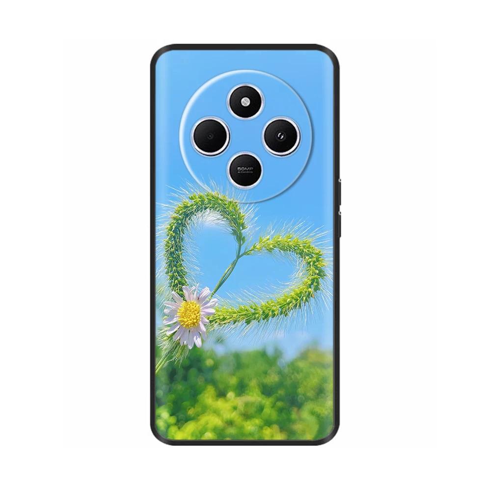 Shockproof Funda For Xiaomi Redmi A4 5G Case 6.88" Soft TPU Silicone Phone Cover For RedmiA4 2024 A 4 Capas Printed Heart Flower