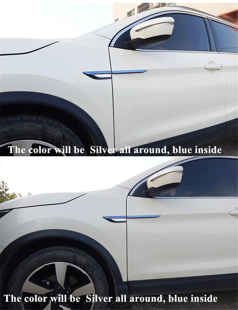 Universal 4Pcs Stainless Steel Car Side Body Fender Trims Decoration Mirror polishing