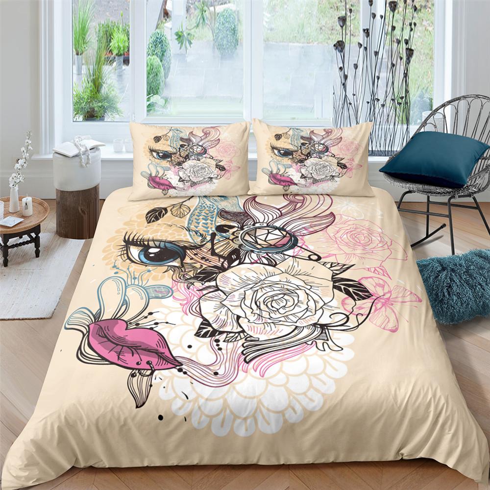 Red Rose King Queen Duvet Cover Romantic Flower Bedding Set Valentine's Day Quilt Cover Couples Floral Polyester Comforter Cover