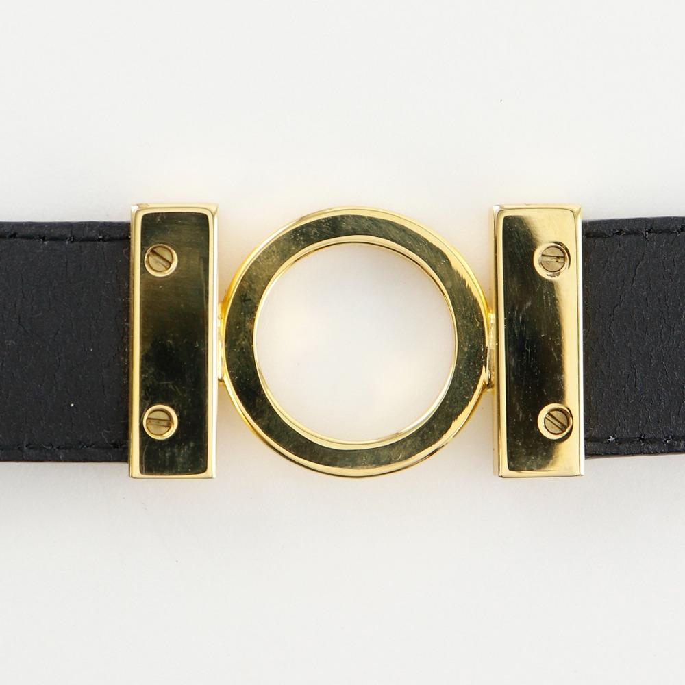 Salvatore Ferragamo Gancini Belt Black/gold Suede/Plated Gold Women Used