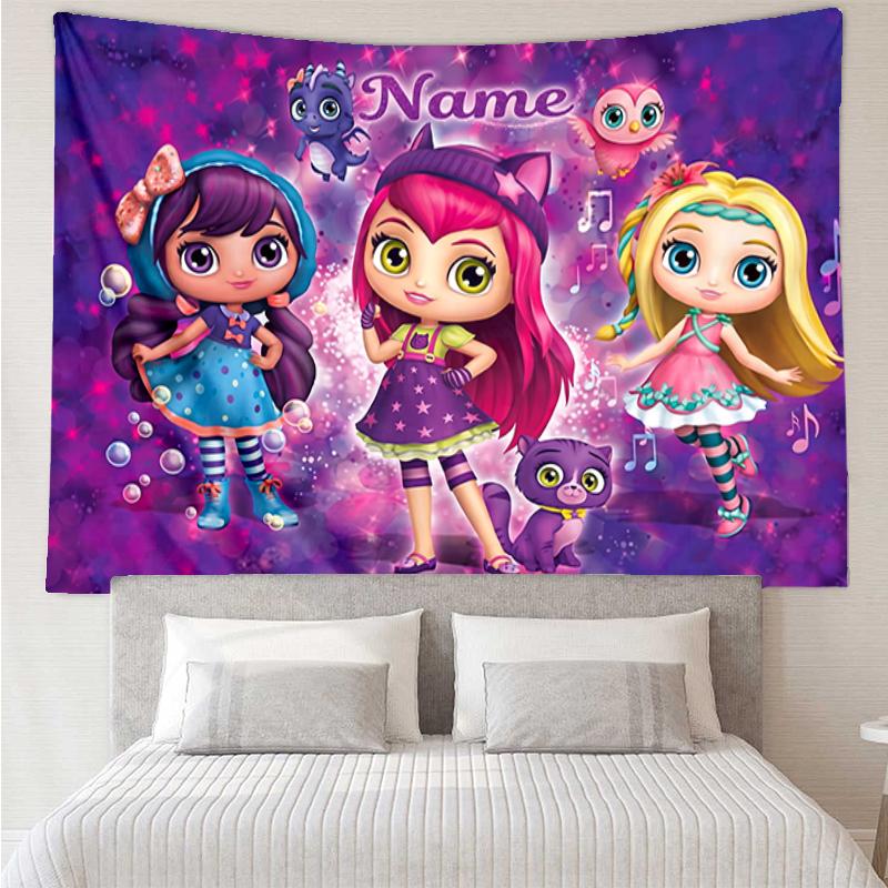 Custom Name Little Charmers Print Tapestry, Backdrop, Easy Setup, Ideal for Bedroom, Office & Living Room, with Aesthetic Wall Hanging Decor.
