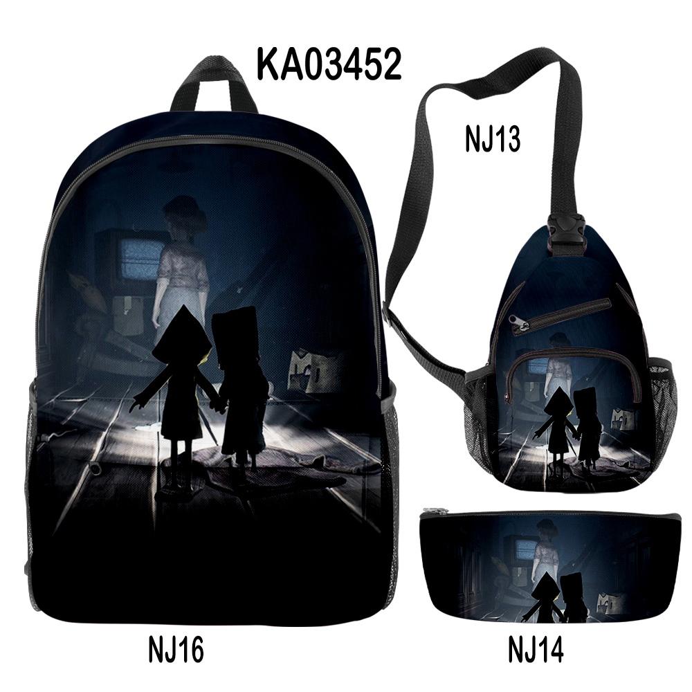 Timeless Trending Unique Funny DANDADAN 3D Designed 3pcs/Set Learner Student Bags Trip Computer Rucksack Meal Tote Pencil Pouch
