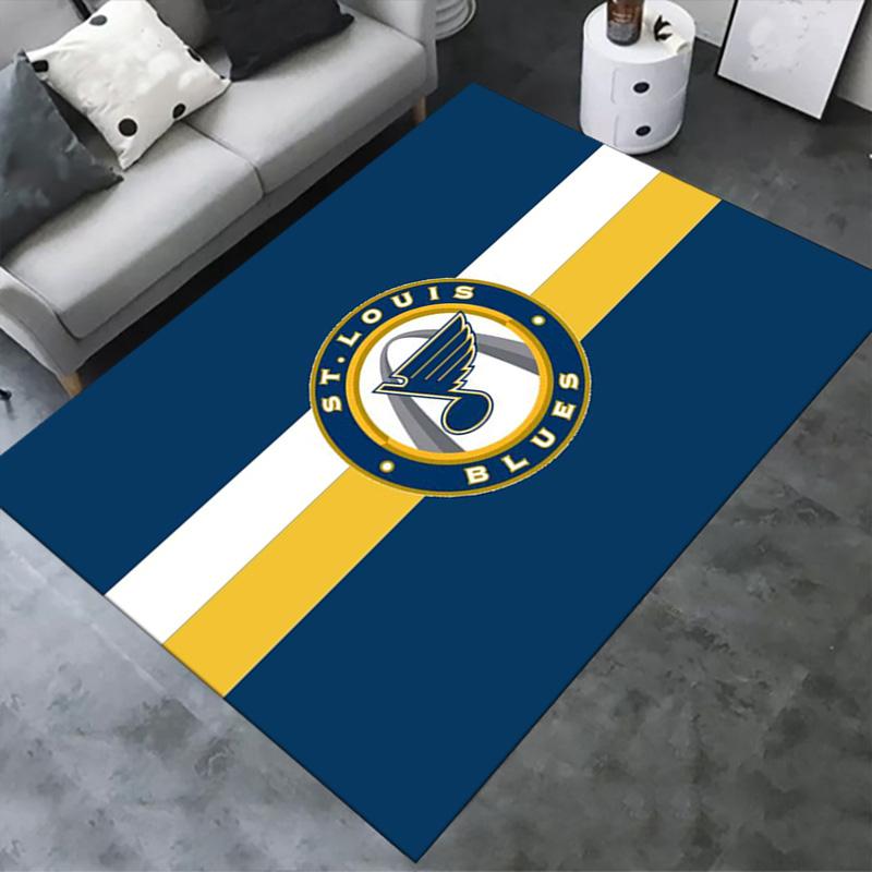 St. Louis Blues Logo Carpet Rug for Living Room Bedroom Home Sofa Decoration,Kids Play Non-slip Floor Mat