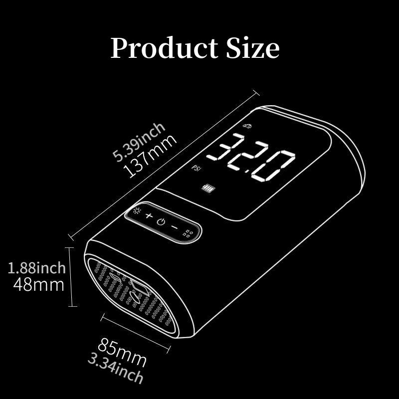 LEIBOO Tire Inflator Portable Air Compressor 150PSI Air Pump for Car Tires Emergency LED Light for Car Motorcycle Bike Ball