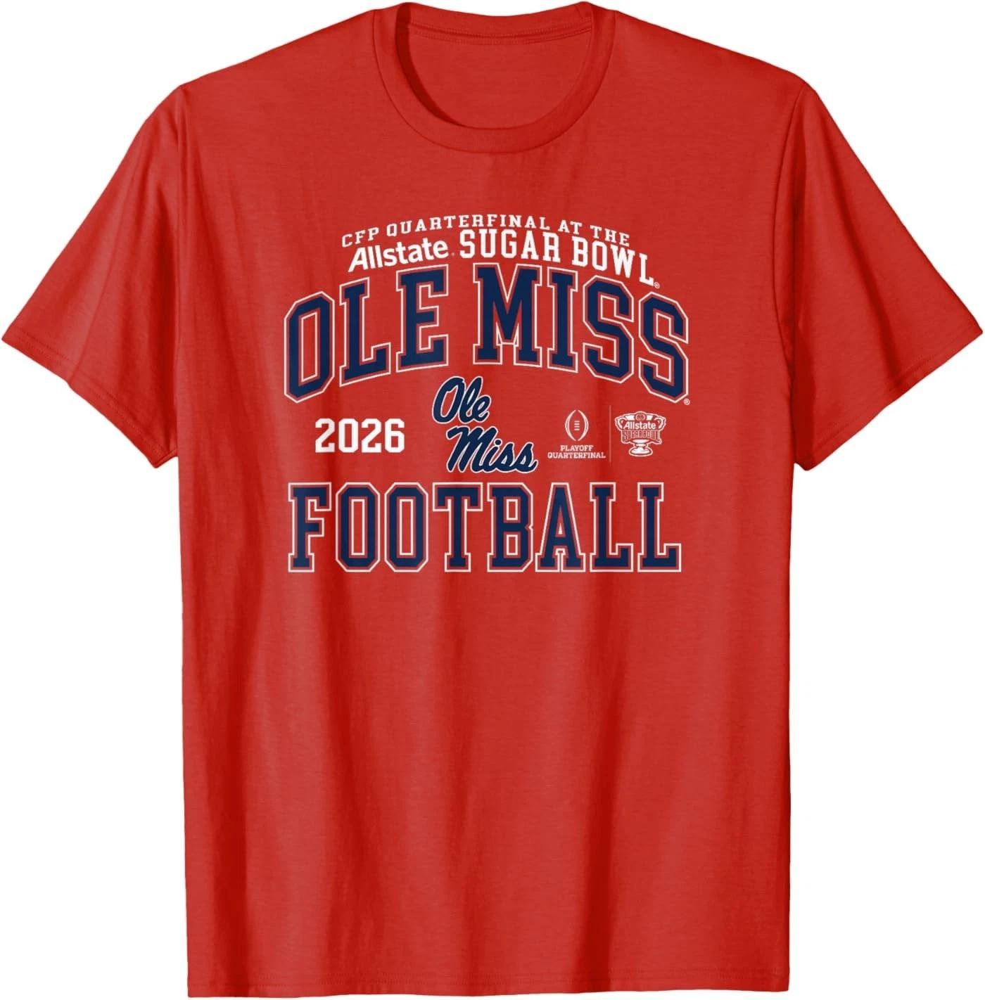 Mississippi Ole Miss Rebels Sugar Bowl 25-26 CFP Quarter Red T-Shirt XL