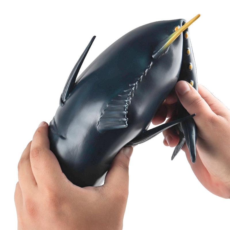 Large Yellowfin Tuna Soft Rubber Toy - Children's Ocean Animal Model for Cognitive Learning and Aquarium Decoration