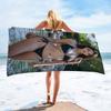 Elegant Character Art Printed Microfiber Beach Towel Quick Dry Lightweight Oversized Towel for Seaside Swimming Summer Use