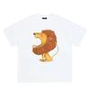 ZAZOMDE Cute Yawning Lion Cartoon Print TShirt Casual Soft Cotton Round Neck Short Sleeve Loose Oversized Summer Daily Wear Top