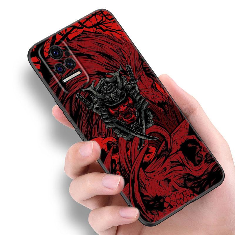 Japanese Samurai Art Phone Case For Xiaomi Mi POCO X3 NFC GT M4 M3 12 11T 10T Pro A3 11 Lite NE 5G 12X 11i F3 Soft Black Cover