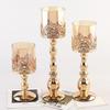 1Pcs Electroplated Wrought Iron Candle Holder Glass Candle Holder Ornament Retro Wedding Props, Candle Holder